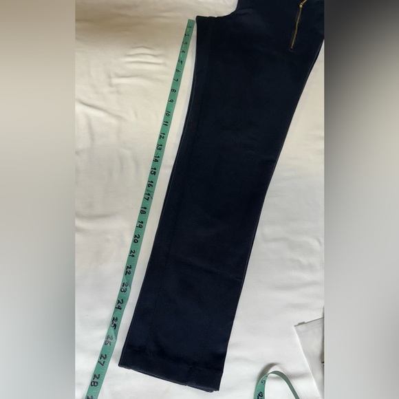 MICHAEL KORS Navy blue skinny with gold zipper accent pants size 10 - Picture 12 of 14